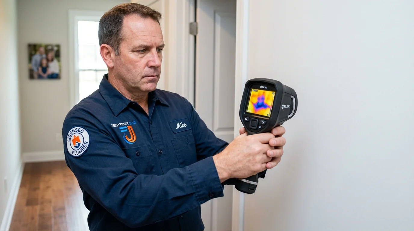 Thermal imaging leak detection by Johns Plumbing LLC in Ingalls