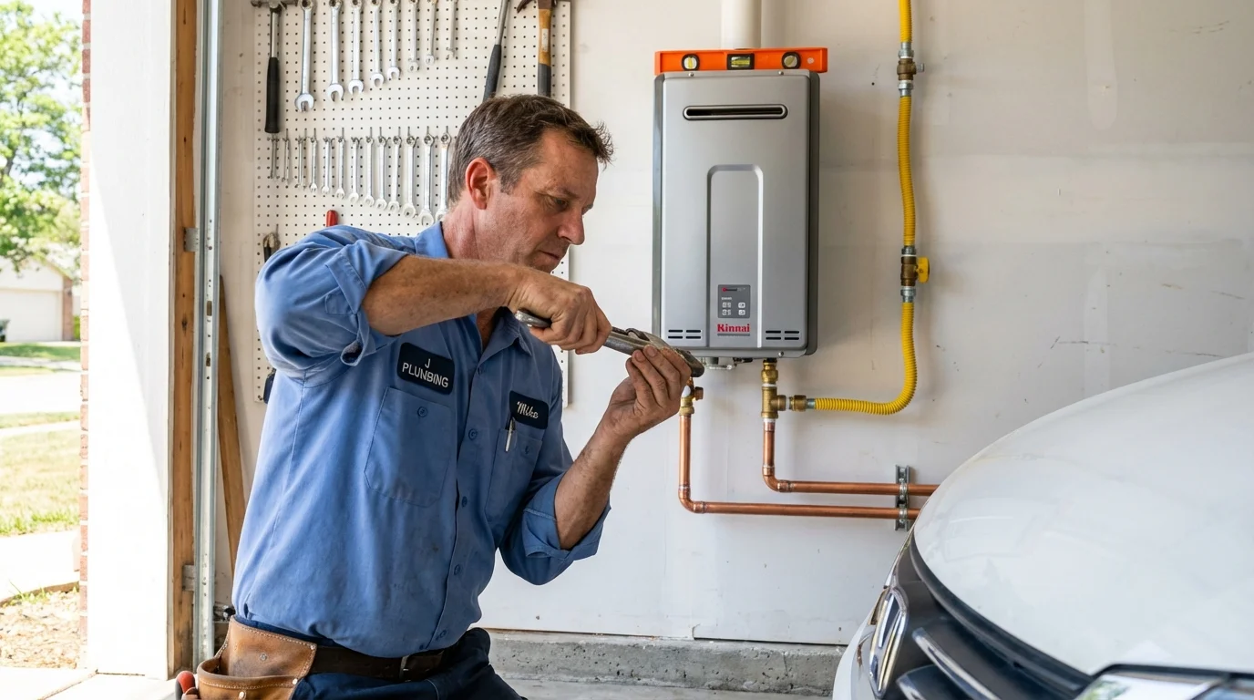 Tankless water heater installation by a Johns Plumbing LLC plumber in Ingalls